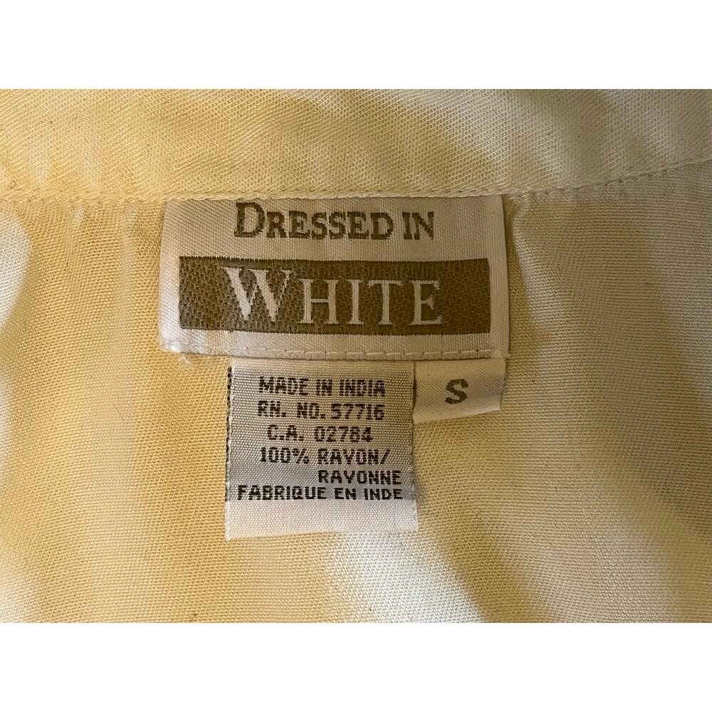 90s Dressed In White Rayon Checkered Top Button Long Sleeve Maxi Dress Women’s S - Picture 8 of 9